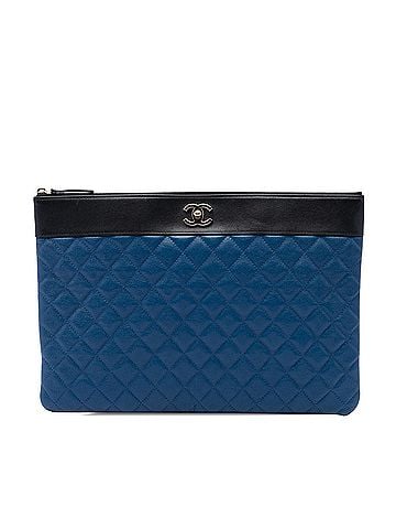 Chanel Large Bicolor Quilted Sheepskin Mademoiselle O Case Clutch (view 1)