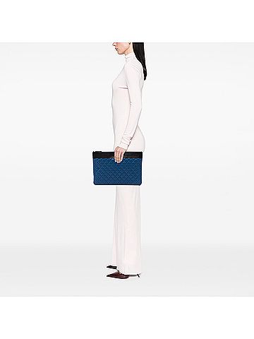Chanel Large Bicolor Quilted Sheepskin Mademoiselle O Case Clutch (view 2)