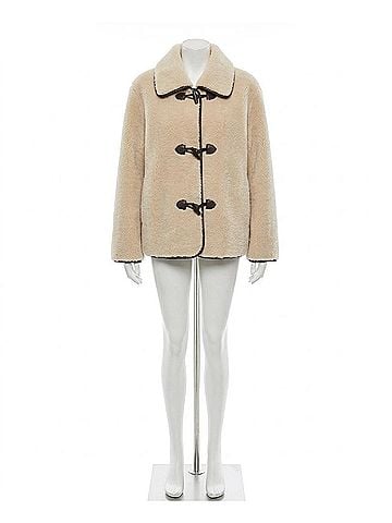 Tahari Women's Faux Shearling Jacket in Light Beige (view 1)