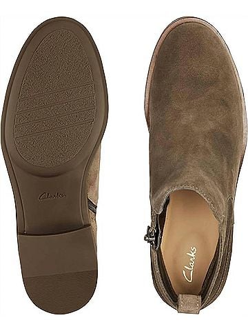 Clarks Women's Memi Zip Boots in Taupe Nubuck (view 2)