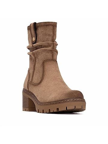 Refresh Women's Suede Ankle Booties in Dark Beige (view 2)