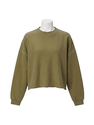 Champion Reverse Weave Crewneck Sweatshirt in Olive Green (view 1)