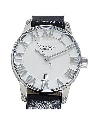 Tiffany & Co. Tiffany &amp; Co. Women's Watch, Atlas Dome Date, Automatic, Stainless Steel (SS), Leather Strap, Z1830.68.10A21A50A, Open Caseback (view 2)