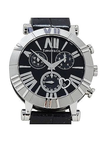 Tiffany & Co. Tiffany &amp; Co. Women's Atlas Chronograph Date Heart Quartz Watch (Z1301.32.11A10A71A) - Silver Black (view 2)