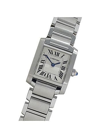 Cartier Cartier women's watch, Tank Française SM, quartz movement, stainless steel (SS), W51008Q3, silver/ivory. (view 1)