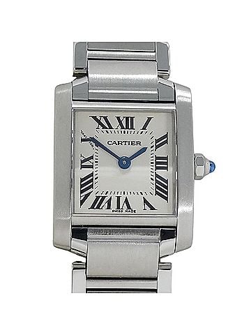 Cartier Cartier women's watch, Tank Française SM, quartz movement, stainless steel (SS), W51008Q3, silver/ivory. (view 2)
