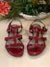 Ecco 100% Leather Red Sandals Size EU 40 - photo 3