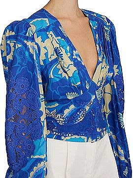 FARM Rio Tropical Groove Long Sleeve Blouse (view 1)