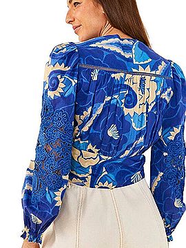 FARM Rio Tropical Groove Long Sleeve Blouse (view 2)