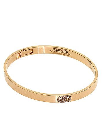 Hermès Hermes H d'Ancre Diamond Bracelet 18K Pink Gold Women's HERMES (view 1)