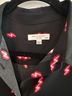 Equipment 100% Polyester Print Black Red Button-Down Shirt Size M - photo 3