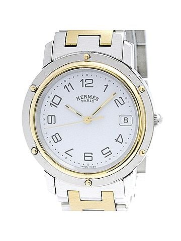 Hermès HERMES Clipper Gold Plated Steel Quartz Mens Watch CL6.720 Polished (view 1)
