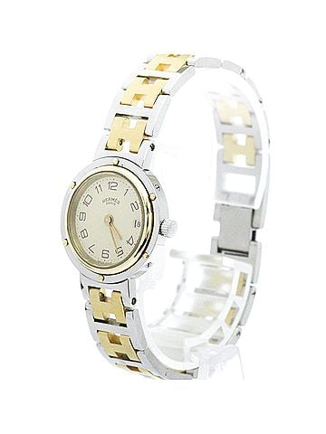 Hermès HERMES Clipper Gold Pllated Steel Quartz Mens Watch CL6.720 Polished (view 2)