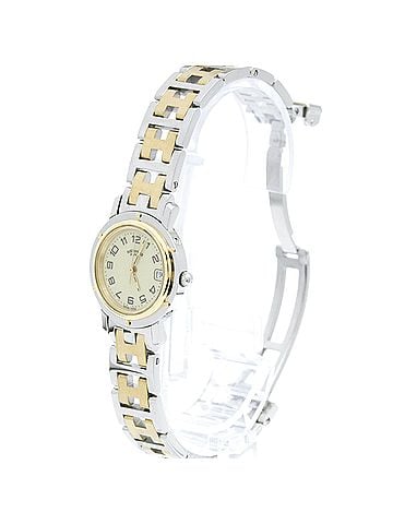 Hermès HERMES Clipper Gold Plated Steel Quartz Ladies Watch CL4.220 Polished (view 2)