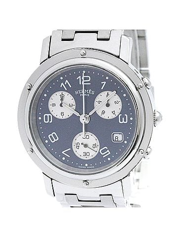 Hermès HERMES Clipper Chronograph Quartz Mens Watch CL1.910 Polished (view 1)