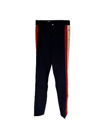 Gucci Gucci Striped Side Seam Snap Button Sweatpants in Navy Blue Wool (view 1)