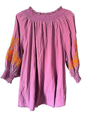 Sundance Boho Peasant Short Sleeve Blouse (view 2)
