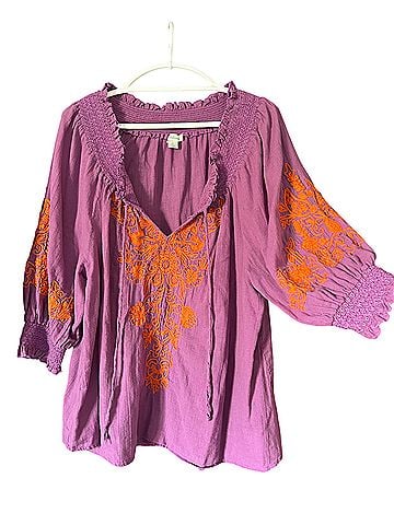 Sundance Boho Peasant Short Sleeve Blouse (view 1)
