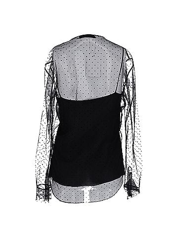 Christian Dior Christian Dior Mesh Crew Neck Blouse in Black Silk (view 1)
