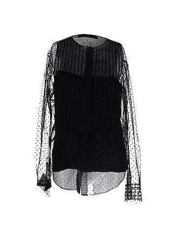 Christian Dior Christian Dior Mesh Crew Neck Blouse in Black Silk (view 2)