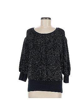 Anthropologie Black Shimmer Sweater Pullover Sweater (view 1)