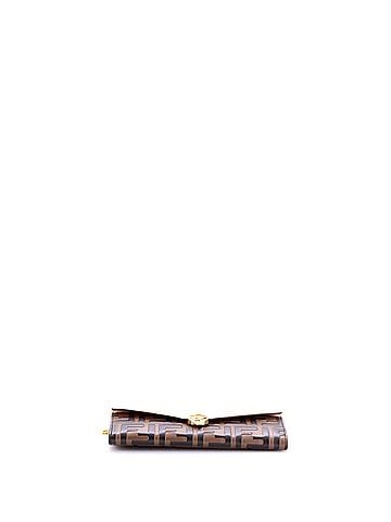 Fendi F is Fendi Continental Chain Wallet Leather with Zucca Embossed Detail (view 2)