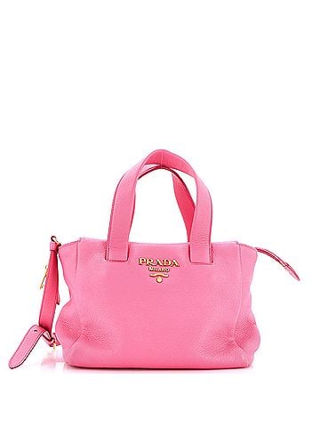 Prada Top Handle Convertible Zip Tote Cervo Leather Mini (view 1)