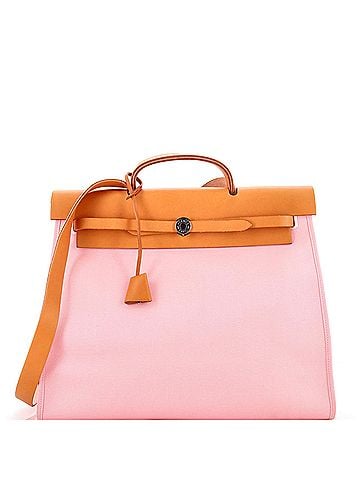 Hermès Herbag Zip Leather and Toile 39 (view 1)