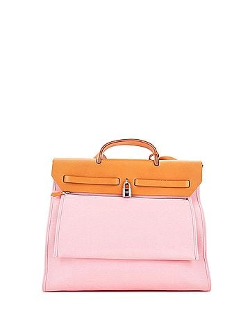 Hermès Herbag Zip Leather and Toile 39 (view 2)