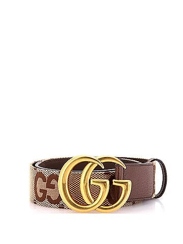 Gucci GG Marmont Belt Jumbo GG Canvas and Leather Wide (view 1)