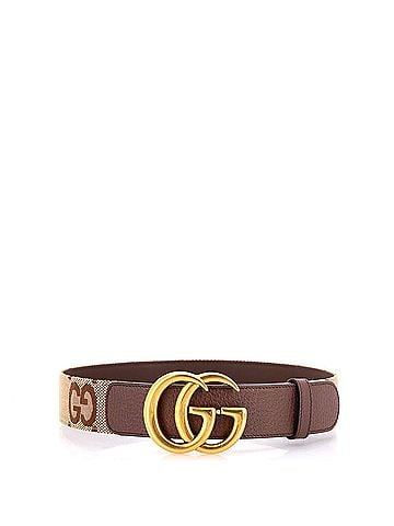 Gucci GG Marmont Belt Jumbo GG Canvas and Leather Wide (view 2)