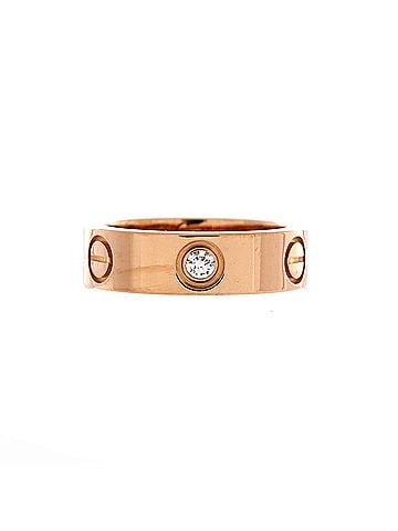 Cartier Love 3 Diamonds Band Ring 18K Rose Gold with Diamonds (view 1)