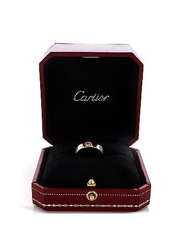 Cartier Love 3 Diamonds Band Ring 18K Rose Gold with Diamonds (view 2)