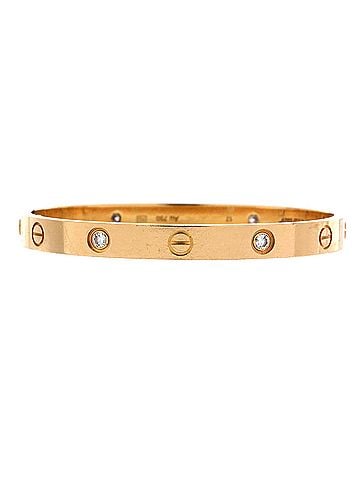 Cartier Love 4 Diamond Bracelet 18K Yellow Gold with Diamonds (view 1)