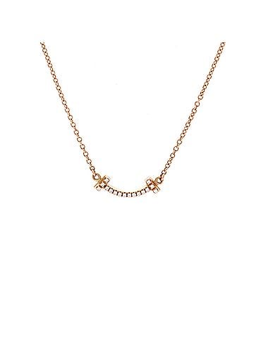 Tiffany & Co. T Smile Pendant Necklace 18K Rose Gold with Diamonds Mini (view 1)