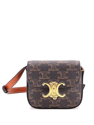Céline Triomphe Shoulder Bag Triomphe Coated Canvas Mini (view 1)