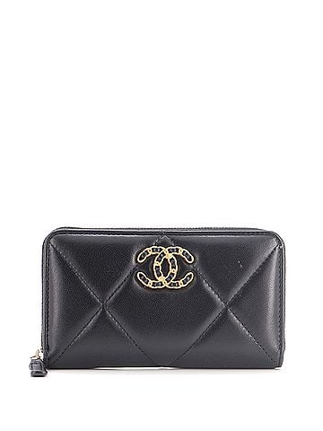 Chanel 19 Zip Around Wallet Quilted Goatskin Medium (view 1)
