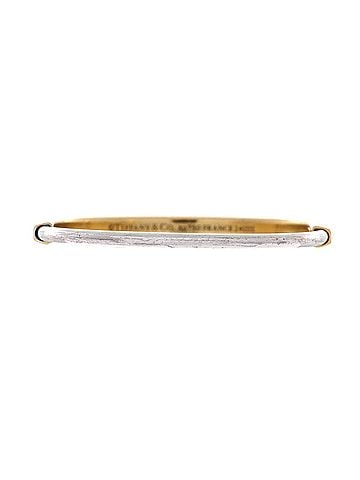 Tiffany & Co. Lock Bangle Bracelet 18K Yellow Gold and 18K White Gold Narrow (view 1)