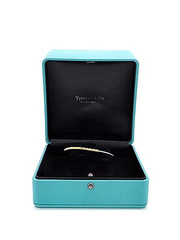 Tiffany & Co. Lock Bangle Bracelet 18K Yellow Gold and 18K White Gold Narrow (view 2)