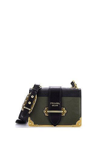 Prada Cahier Crossbody Bag Leather and Saffiano Leather Small (view 1)