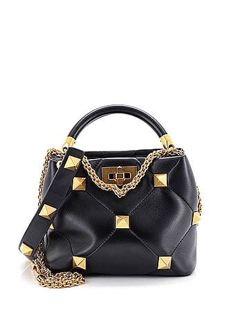 Valentino Garavani Roman Stud Top Handle Bag Quilted Leather Small (view 1)