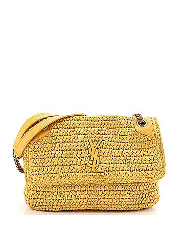 Saint Laurent Niki Chain Flap Bag Raffia Medium (view 1)