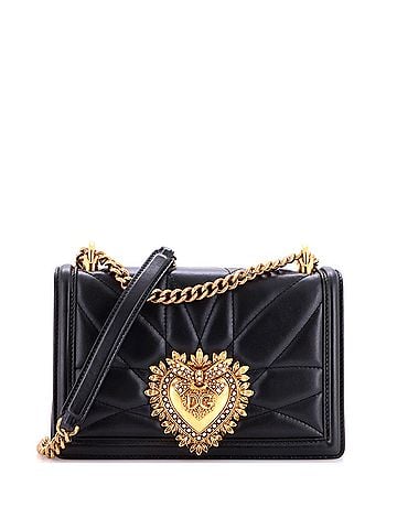Dolce & Gabbana Devotion Full Flap Shoulder Bag Quilted Leather Small (view 1)