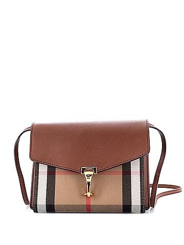 Burberry Macken Crossbody Bag Leather and House Check Canvas Baby (view 1)