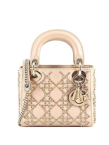 Christian Dior Lady Dior Chain Bag Crystal Embellished Cannage Quilt Leather Mini (view 1)