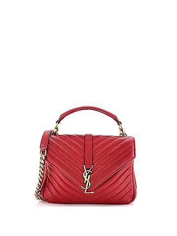 Saint Laurent Classic Monogram College Bag Matelasse Chevron Leather Medium (view 1)