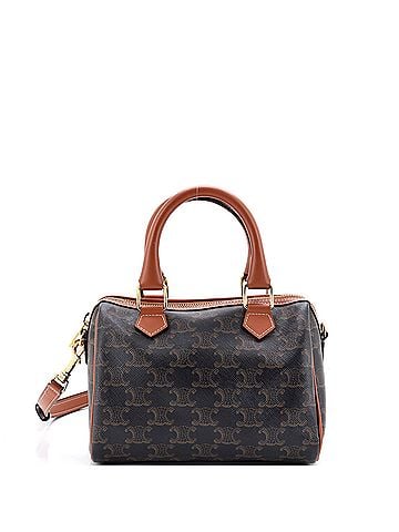 Céline Boston Bag Triomphe Coated Canvas Small (view 1)