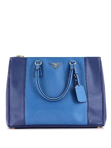 Prada Bicolor Double Zip Lux Tote Saffiano Leather Medium (view 1)