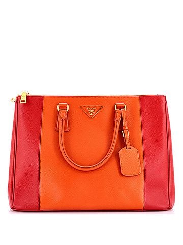 Prada Bicolor Double Zip Lux Tote Saffiano Leather Medium (view 1)