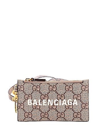 Gucci x Balenciaga The Hacker Project Zip Card Case with Strap GG Coated Canvas (view 1)